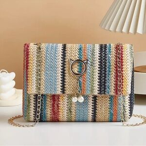 Multicolor Striped Crossbody Bag